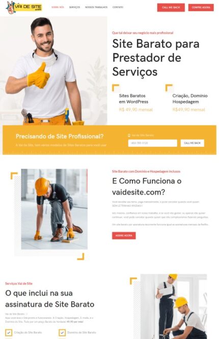 Site barato para prestadores de Serviços, marido de aluguel e pequenas empresas