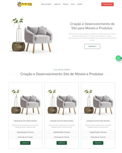 Criação de Loja Virtual Fácil estilo Catálogo de Móveis e Produtos