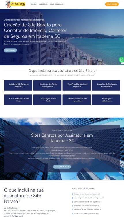 Criação de Site Barato para Corretor de Imóveis, Corretor de Seguros em Itapema