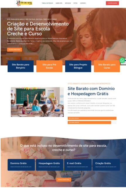Desenvolvimento de Site Barato para Escola, Creche e Curso por Assinatura