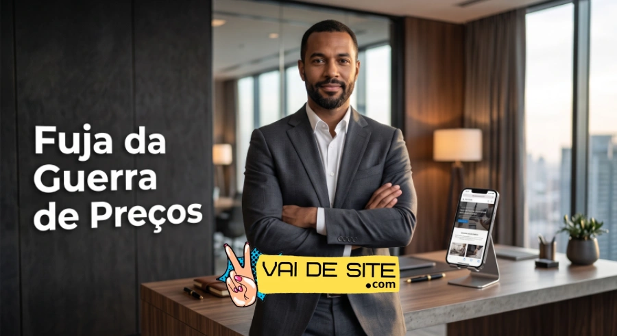 Empreendedor confiante que conseguiu fugir da guerra de preços através de um posicionamento premium na internet